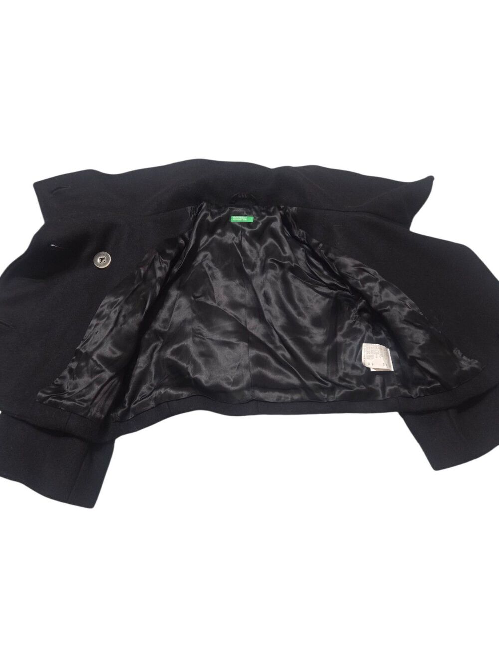 Vtg United Colors Of Benetton Wool Cropped Bolero Jacket EU 38 US 2 Black E19.1 - Picture 7 of 10